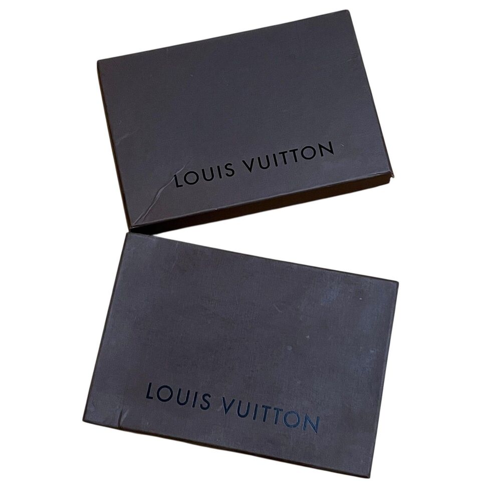 Louis Vuitton Gift Boxes Set Of 2 Brown Logo Rigid Tray Box Packaging Storage